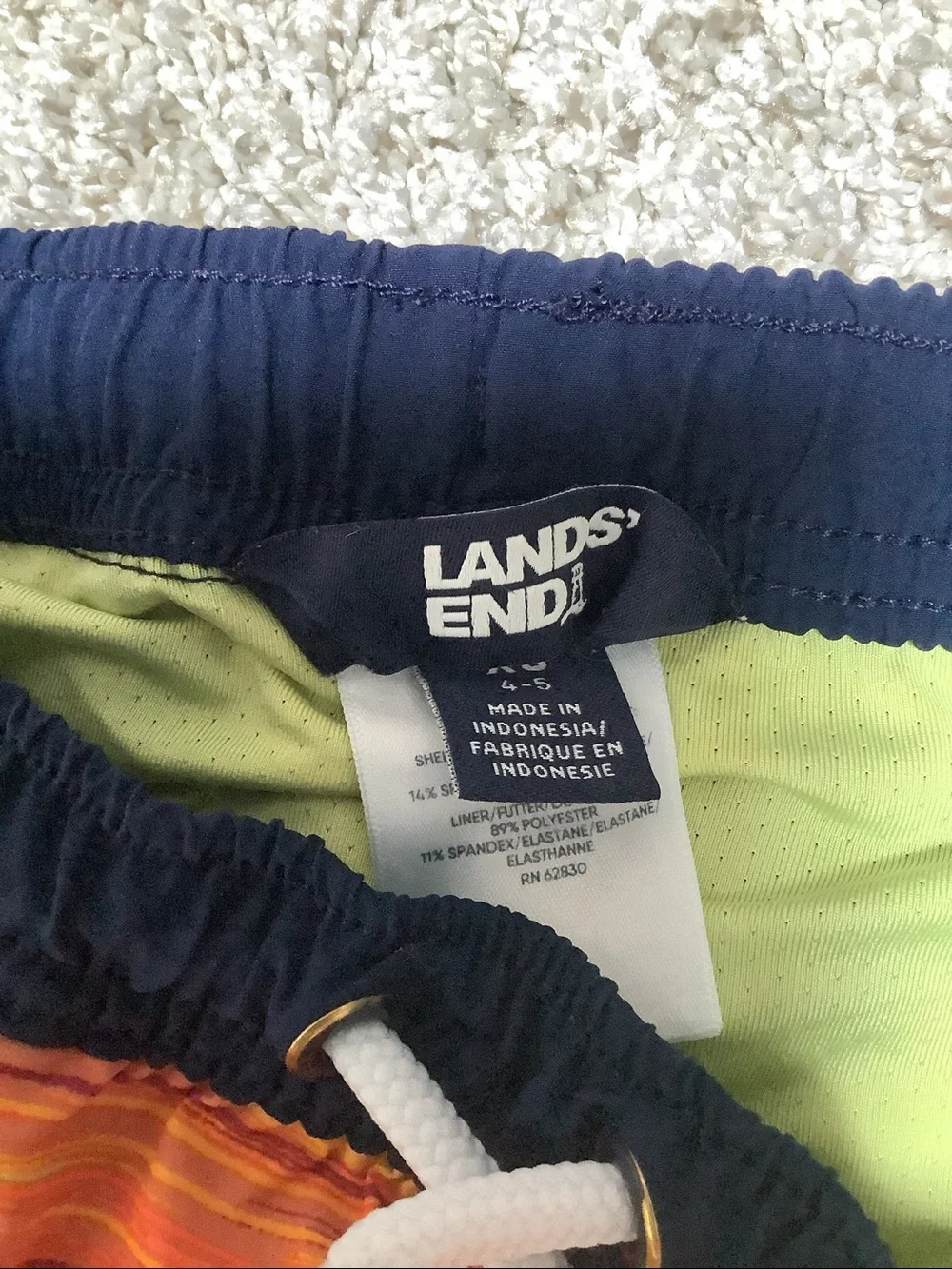 Lands End orange blue